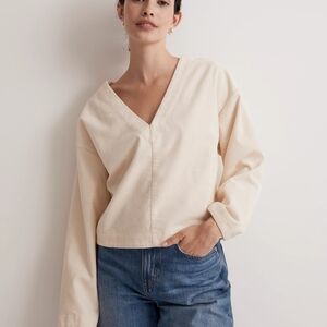 NWT, Waffle-Knit‎ Relaxed V-Neck Top Size XL